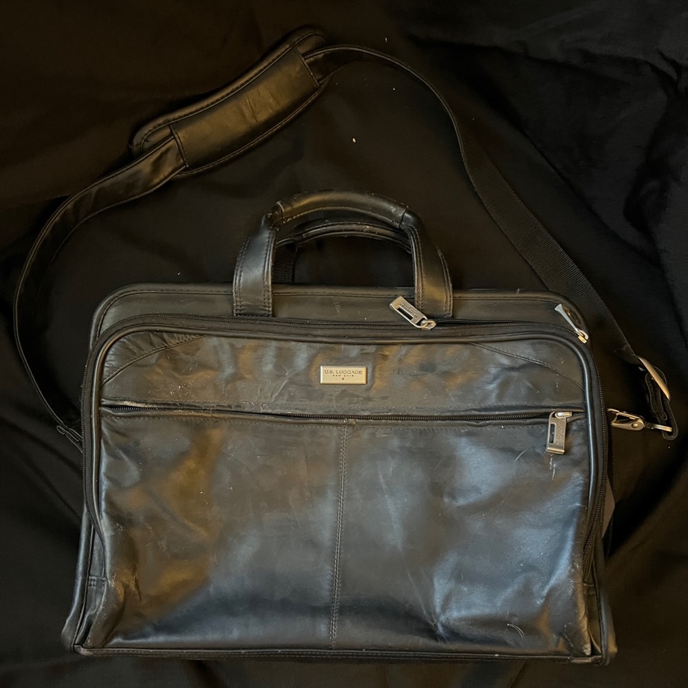 U.S. Luggage Leather Laptop Briefcase